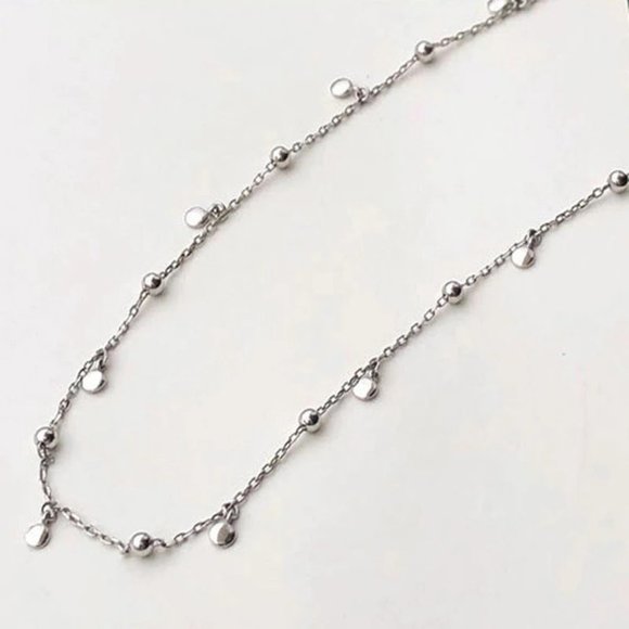 *NEW 925 Sterling Silver Coin Disc Bead Necklace - Picture 3 of 8